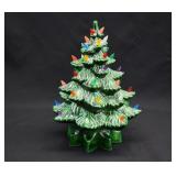 13" Vintage Ceramic Christmas Tree Lamp