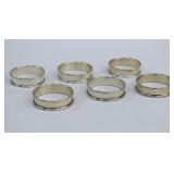 6 WEB Solid Sterling Silver Napkin Rings