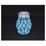 Northwood  Glass BLUE OPAL. SPANISH LACE Muffineer