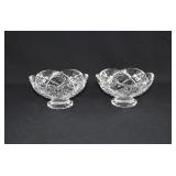2 Waterford Irish Crystal EVIE 6" Footed Bowls