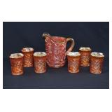 Imperial Carnival Glass LUSTRE ROSE 7-pc Water Set