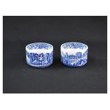 2 SPODE BLUE ITALIAN Ramekins