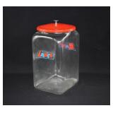 Vintage Glass LANCE Store Display Cracker Jar