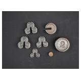 Assortment Antique Cast Iron Scale Weights