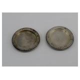 Pair Crest Silver Co Sterling Weighted Coasters