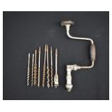 Vintage STANLEY Brace Hand Drill & Bits