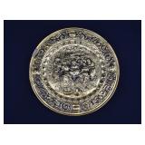 English Brass Pub Scene Wall Platter