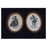 Vintage Hand-Stitched Needlepoint Silhouettes