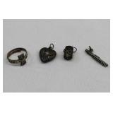 3 Sterling Silver Charms & a Ring
