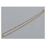 14kt Gold Mariner Twist Link Chain Necklace 18"