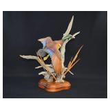 Signed JIM OWENS Drake Wood Duck in Flight Carving