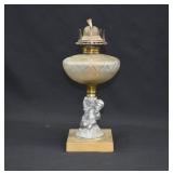 Antique Figural Cupid Oil Lamp