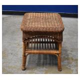 Vintage Rattan Wicker Patio End Table