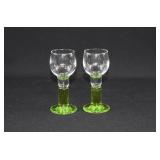 Pair Bomioli Rocco LIMONCINO Cordial Glasses