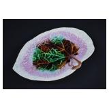 Victorian Estruscan Majolica BEGONIA LEAF Dish