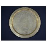 Engraved Heavy Brass Middle Eastern Tray