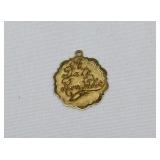 14kt Gold Blank  DATE TO REMEMER Disk Charm