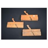 3 Antique 19th Century Wooden Trim Molding Planes