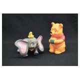 Walt Disney Productions POOH & DUMBO Rubber Toys