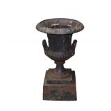 Antiques Cast Iron Urn and Base