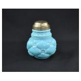 1898 Northwood Blue Milk Glass Phlox Muffineer