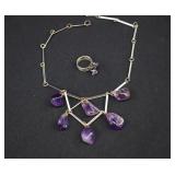 Modernist Amethyst Jewelry Set