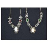 2 European Silver Filigree Necklaces