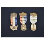 3 Vintage Union Convention Staff Badges