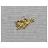 14kt Gold Artist Easel & Brushes Charm
