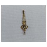 Art Nouveau10kt Gold, Diamond & Pearl Pendant