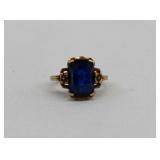 10kt Gold & Blue Stone Ring
