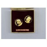 Pair 24kt Gold Plated Cut-Out Dime Pendants