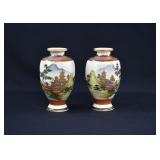 Pair of Japanese Meiji Period Satsuma Vases