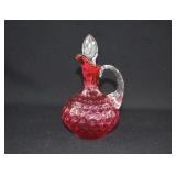 Fenton Cranberry Dot Optic Cruet & Stopper