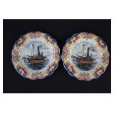 Pair Zenith Gouda Deft Sidewheeler Ship Plates
