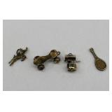 4 Unique Sterling Silver Charms