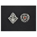 2 Celtic Silver Brooches