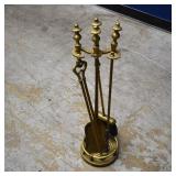 Brass Fireplace Tool Set