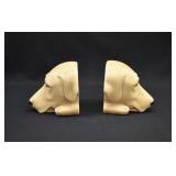 Lrg Labrador Retriever Painted Chalkware Bookends