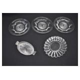 5-pc HEISEY COLONIAL Glass Plates & Trays