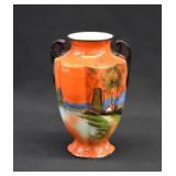 Japanese Noritake Hand Painted Windmill Vase