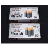 2 x 50 Sterling 9 x 19mm Luger Full Metal Jacket
