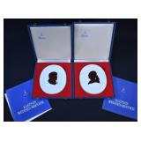 2 Meissen Lessing & Von Kleist Silhouette Plaques