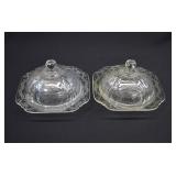 2- Federal Depression Glass MADRID Covered Butters