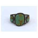 Herman Lee Navajo Royston Turquoise Sterling Cuff