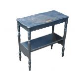 Blue Painted Washstand with Trough Towel Rack