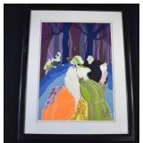 Hand Colored Endre de Passano-NOCTURNAL DUEL