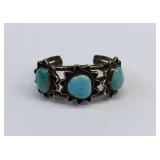 Signed Rafael S. Navajo Turquoise & Sterling Cuff
