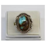 Navajo Royston Turquoise & Sterling Silver Ring