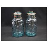 2 Large 8 3/4" ATLAS E-Z Seal Canning Jars